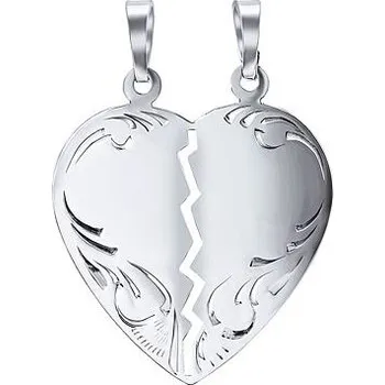 Přívěsek Partnerský stříbrný přívěsek srdce půlené - typ 5 SILVEGOB10090-5