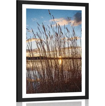 Plakát Dovido Plakát s paspartou klidná řeka u vesnice