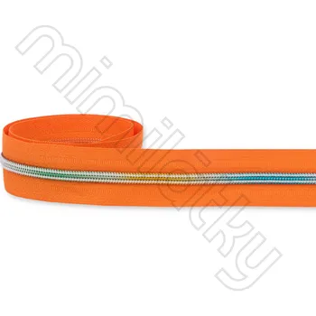 Zip Zip spirálový 5mm metráž oranžová/duhová
