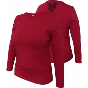 Dámské tričko Dámské tričko, dlouhý rukáv KOLIBA 801 tm.červená XXL