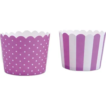 Formička Mini samonosné košíčky na pečení fialovo-bílé 12ks