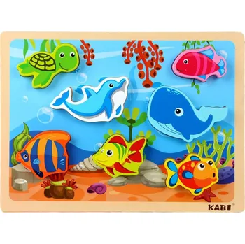 Dřevěná hračka Dřevěná vkládačka Mořský svět 30 cm