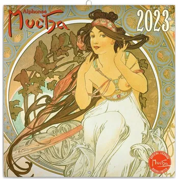 Kalendář Presco Group Alfons Mucha poznámkový nástěnný kalendář 2023