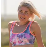 Dámská barevná sportovní podprsenka A6101 - Litex M oranžová motiv kytek