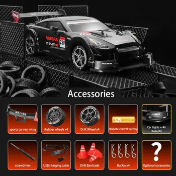 RC model auta Čína Vysokorychlostní driftovací auto na dálkové ovládání Varianta: GTR 1B (1 baterie), Barva: Černá
