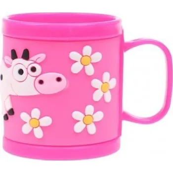 Hrnek dětský plastový (růžový kravička)