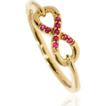 Prsten Zlatnictví Helios Zlatý prsten nekonečno s Rubíny