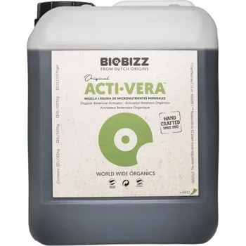 Hnojivo BioBizz Acti-Vera 5L, bio stimulátor (Bio aktivátor BioBizz Acti Vera se používá už od prvního týdne až do posledních týdnů květu. Obsahuje výtažek z Aloe Vera, komplexně povzbuzuje rostlinu k vyšším výkonům.)