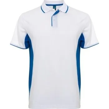 Pánská móda ROLY Polokošile MONTMELO krátký rukáv dvoubarevná E0421-0105-XXXL 3XL Bílá/modrá