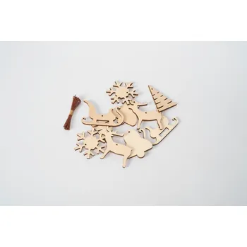 Vánoční ozdoba Sada 10 dřevěných vánočních dekorací Spira Medium ID_1386215