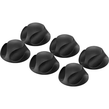 kabelová chránička AlzaPower Cable Clips 6 pcs černé