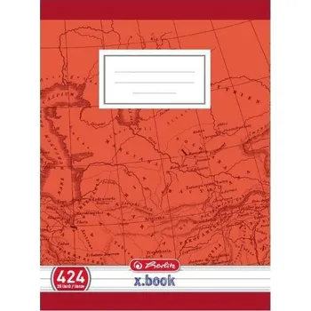 Sešit Herlitz A4/424 20 listů linkovaný s okrajem mapa/červený