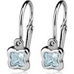 Šperky4U Dětské náušnice stříbrné - kytičky, Aquamarine - CS1130-Q