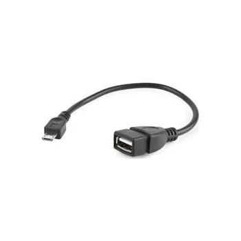 Redukce Gembird adaptér OTG Micro-USB (BM) na USB 2.0 (AF) kábel, 0.15 m, čierny