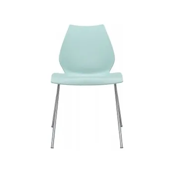 Jídelní židle Maui bez područek chrom světle modrá