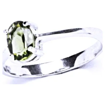 Prsten Stříbrný prsten, přírodní vltavín, prstýnek ze stříbra, T 1246