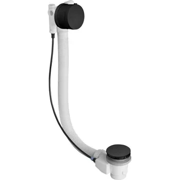 Sifon Polysan Vanová souprava s napouštěním, bovden, délka 575mm, zátka 72mm, černá mat (71684B)