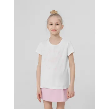 Dívčí tričko 4F HJL22-JTSD003 WHITE Dětské tričko EU 128