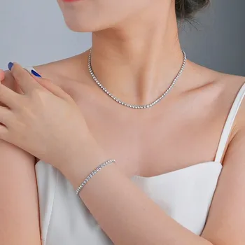 Souprava šperků Sada náhrdelníku a náramku - Šířka: 2,5MM