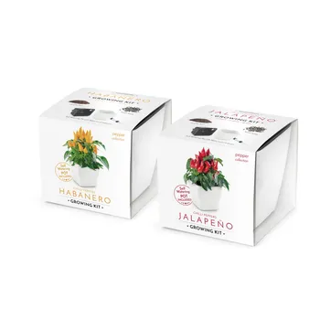 Semeno Domestico Vypěstuj si Chilli papričky Habanero + Jalapeňo + samozavlažovací květináč bílý