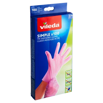 Čisticí rukavice Vileda Simple jednorázové rukavice S/M 100 ks
