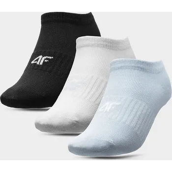 4F HJL22-JSOD001 LIGHT BLUE+WHITE+DEEP BLACK Ponožky EU 32/35 HJL22-JSOD001 BLUEWHITEBLACK