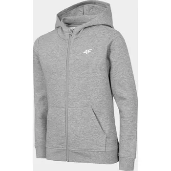 Chlapecká mikina 4F HJL22-JBLD001 LIGHT GREY MELANGE Dětská mikina EU 122