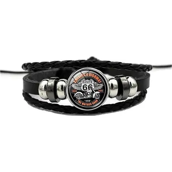 Náramek Predator Kožený náramek „route 66 náramek“ – 14005-3