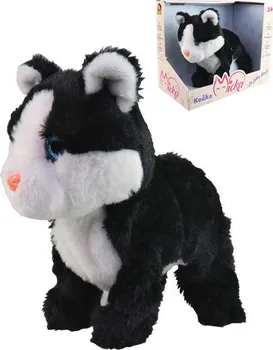 Plyšová hračka Interaktivní kočka Micka 26 cm černá/bílá