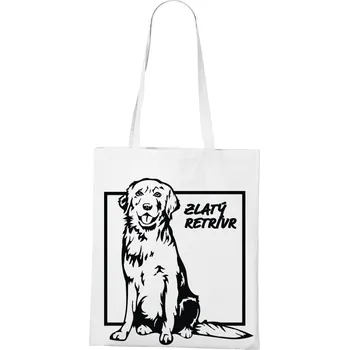 Plátěná taška Zlatý retrívr, Barva Bílá, Velikost 40×45 cm, Canvas Nákupní taška Bezvatriko.cz 1009