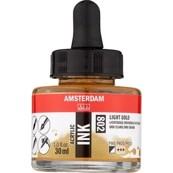 Akrylový inkoust Amsterdam - 802 Light Gold Objem: 30 ml