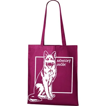 Plátěná taška Německý ovčák, Barva Purpurová, Velikost 40×45 cm, Canvas Nákupní taška Bezvatriko.cz 1021