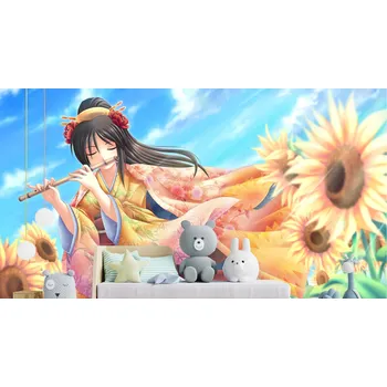Malvis ® Anime Tapeta dívka s flétnou Vel. (šířka x výška): 288 x 200 cm