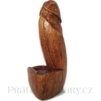 Penis soška popelník / dřevo 15 cm