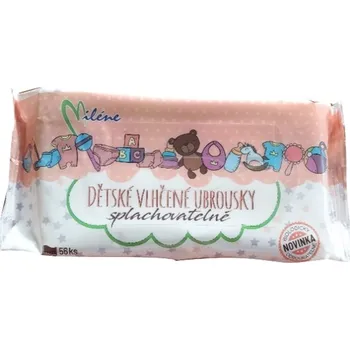 Dětský vlhčený ubrousek Miléne Dětské vlhčené ubrousky splachovatelné 56 ks