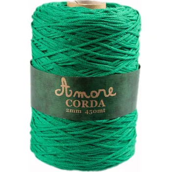 Příze Borgo de Pazzi Amore CORDA 2mm Zelená 225 (Špagátová příze Amore CORDA 2mm 225)