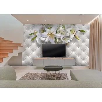 Tapeta Malvis ® 3D Tapeta Kůže s liliemi Vel. (šířka x výška): 216 x 140 cm