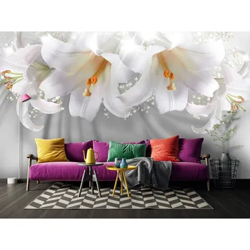 Tapeta Malvis ® Tapeta 3D bílé lilie Vel. (šířka x výška): 144 x 105 cm