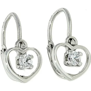 Náušnice Goldstore Dětské náušnice bílé zlato srdce Váha: 1.08 g