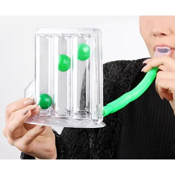 Dechový trenažér s tříkomorovým systémem průhledný/zelený Dechový trenažér s tříkomorovým systémem průhledný/zelený