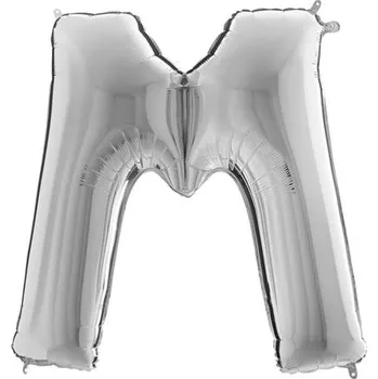 Balónek Grabo Fóliový balónek písmeno M 102 cm - barevné varianty Barva: Stříbrná