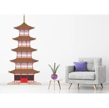 Samolepící dekorace Pagoda samolepka na zeď 47 x 100 cm
