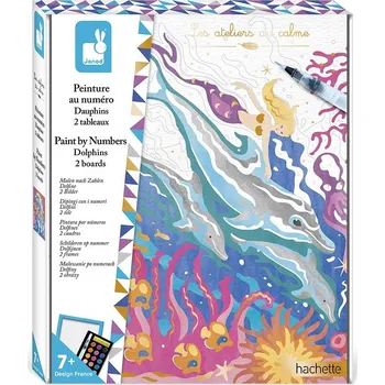 Kouzelnická sada Janod Atelier Sada malování s čísly Delfíni J07981