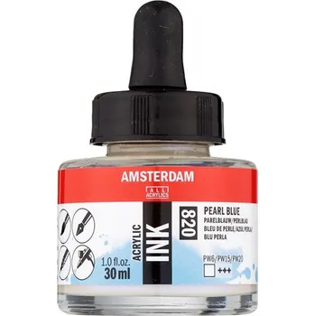 Akrylový inkoust Amsterdam - 820 Pearl Blue Objem: 30 ml