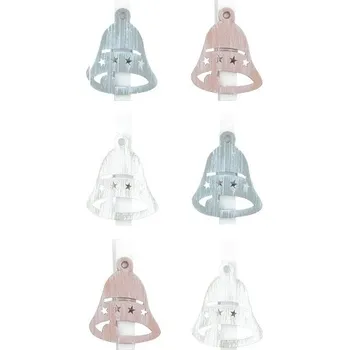 Zvonek dřevěný na kolíčku 3,5 cm, 6 ks