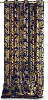AmeliaHome Velvet Golden Leaves tmavě modrý 140 x 245 cm