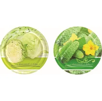 Víčko Twist 100 mm 10 ks dekor okurky nebo zelí