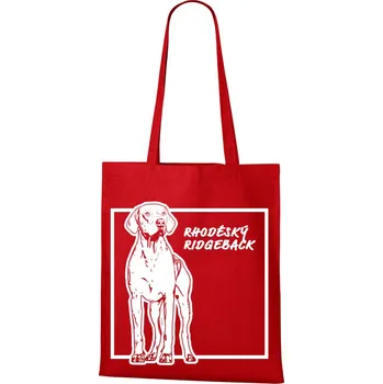 Plátěná taška Rhodéský ridgeback, Barva Červená, Velikost 40×45 cm, Canvas Nákupní taška Bezvatriko.cz 1189