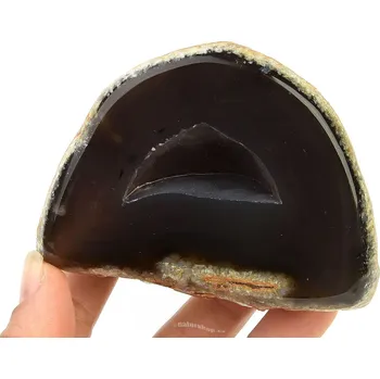 Přírodní kámen Geoda achátová hnědá s dutinou 324 g