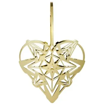 Vánoční dekorace Vánoční ozdoba Christmas Heart Gold 25,6 cm